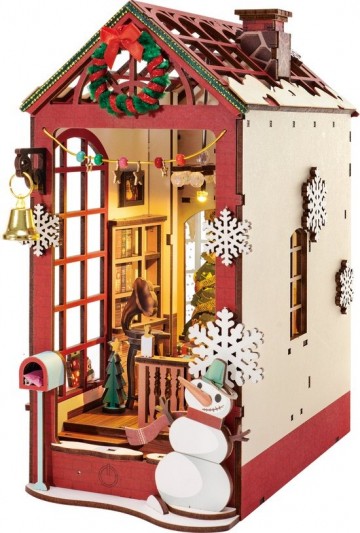 Book nook christmas indoor scene 1