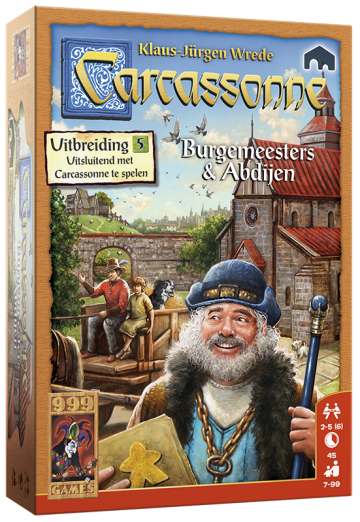 Carcassonne: Burgemeesters en Abdijen Uitbreiding - 999 Games Bordspel 1