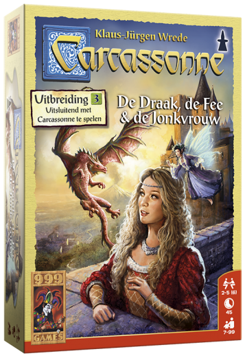 Carcassonne: De Draak, de Fee en de Jonkvrouw Uitbreiding - 999 Games Bordspel 1