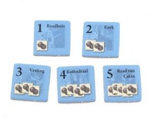 Kolonisten van Catan - Stadsuitbouwfiches Blauw V2 1