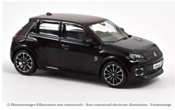 Renault 5 e tech 100 electric 2025 diamond black  red deco 1 43