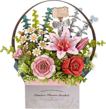 Robotime wooden flower basket 1 tw03h